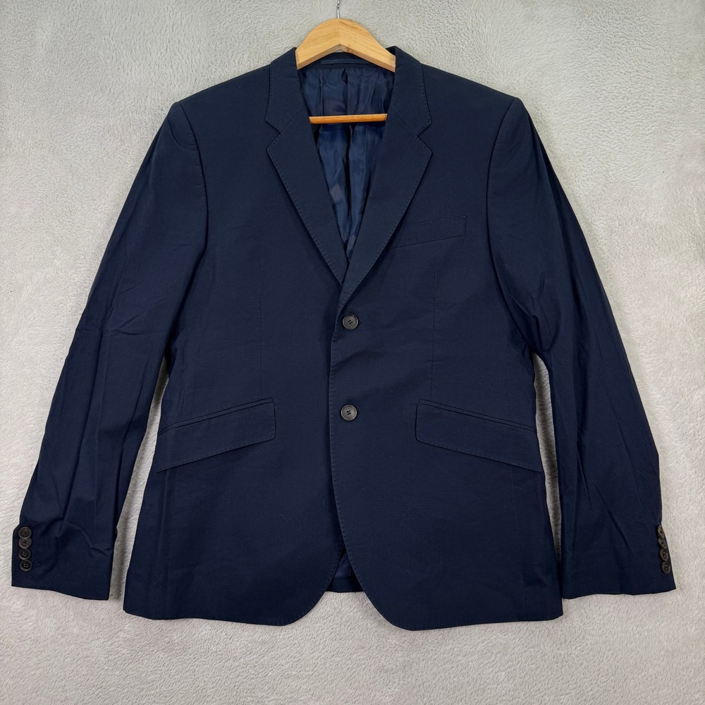 Acne Studios Wall Street Jacket Check Navy‎ Wool Blazer Mens EU 50 US 40R Preppy